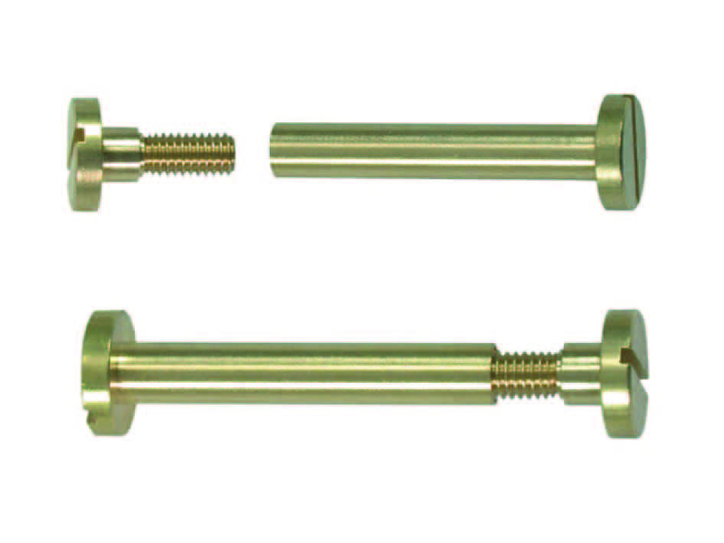 VITI A CANNOCCHIALE IN OTTONE - ø mm.6x30h. - testa ø mm.12 - vite ø.mm.5x11 MA