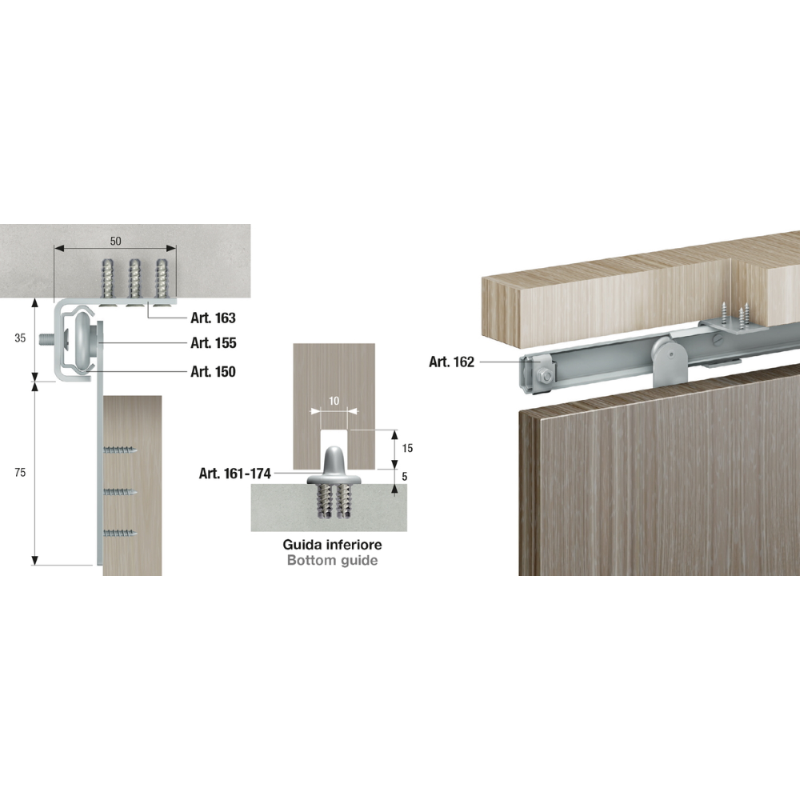 BINARIO ZINC.X PORTE LAT.A.150 MT.2