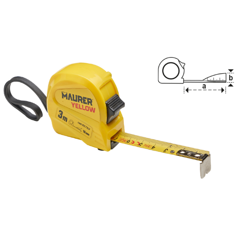 FLESSOMETRO GIALLO mm.16 - MT.3