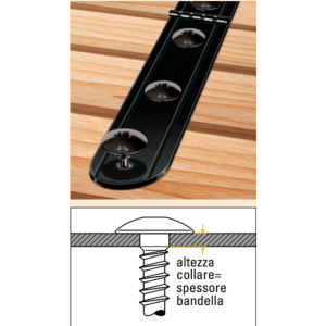 VITI PANEL-VIT TESTA A FUNGO CON COLLARE NERO PLUS TORX 30 - ø mm.6X30