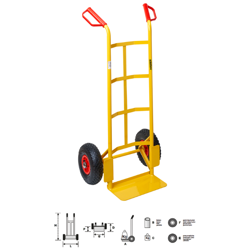 CARRELLO PORTACASSE ERMES -  35X18XH113 - KG. 200