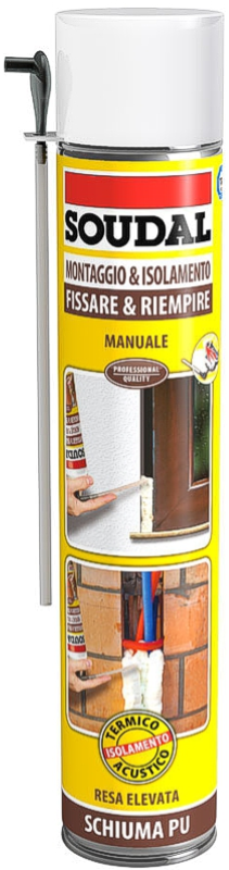 SCHIUMA SOUDAL POLIURETANICA ML.750MONTAGGIO E ISOLAMENTO PZ.12 121510