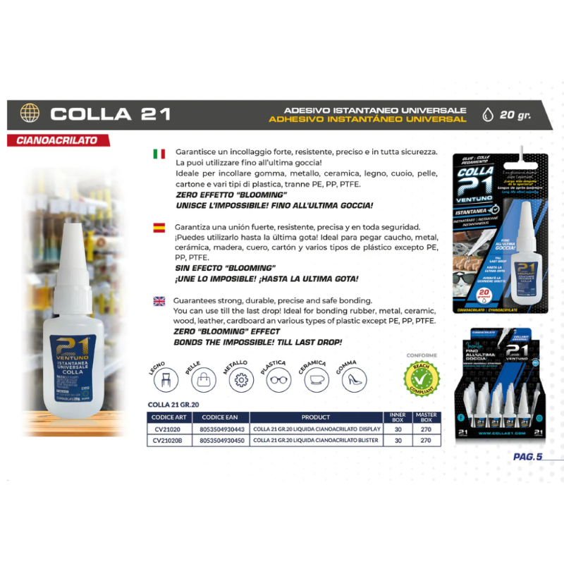 COLLA 21 CIANOCRILATO GR.20