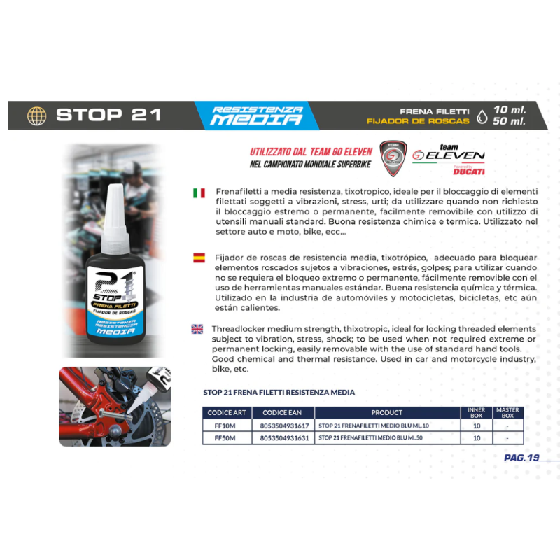 FRENAFILETTI 21 STOP RESISTENZA MEDIA BLU - ml.50