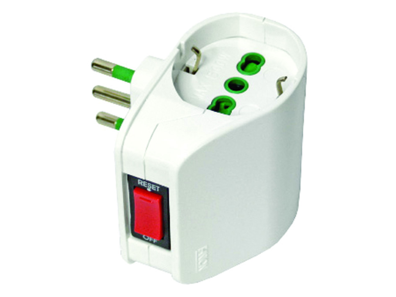 ADATTATORE SPINA 16A - 2 SCH. CON INT.