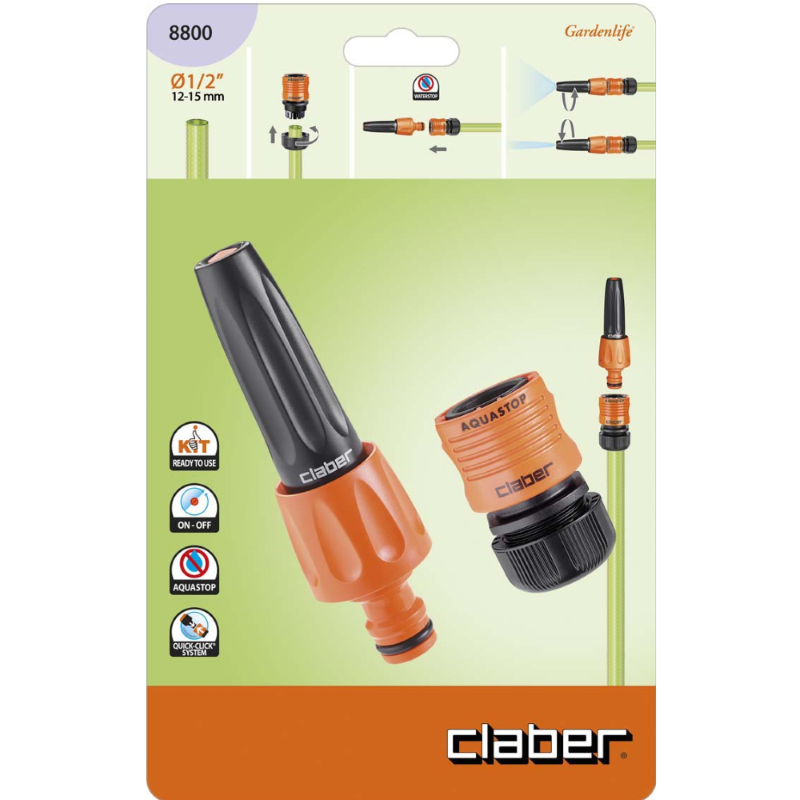KIT RACCORDO E LANCIA TUBO 1/2" CLABER 8800