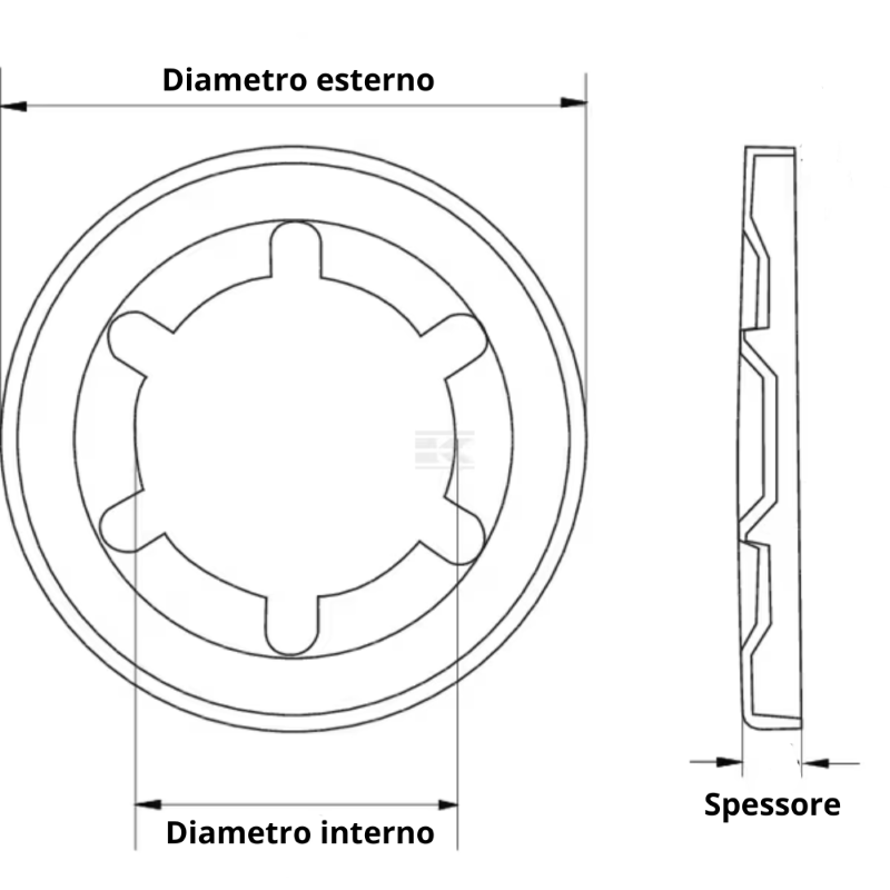 ANELLI DI SICUREZZA PER ALBERI SENZA SCANALATURA - 5/16"