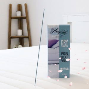 PULITORE IN POLVERE DRY SHAMPOO PER TESSUTI, TAPPETI,  MOQUETTE, TAPPEZZERIA HAGERTY - gr.500