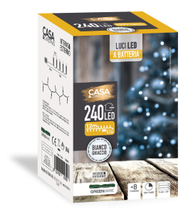 LED 240 BIANCO GHIACCIO A BATTERIA MT.12 + CM.5