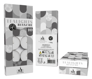 TEALIGHT 10PZ BIANCHE 4H WAX