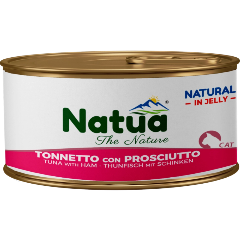 CIBO UMIDO PER GATTI LATTINA G.85 - TONNETTO CON PROSCIUTTO