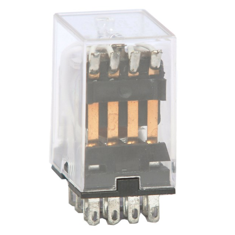 RELE INDUSTRIALE 3A 12V AC - 4 SCAMBI - INNESTO SU ZOCCOLO