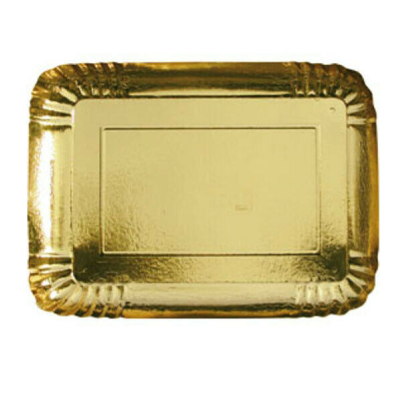 VASSOIO CARTONE RETTANGOLARE ORO 2PZ CM2