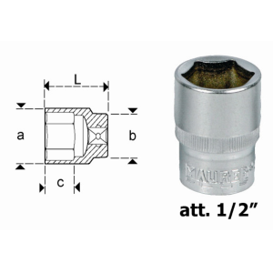 CHIAVE BUSSOLA ESAGONALE 1/2" - MM.12
