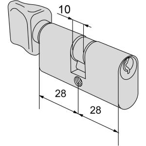 CILINDRO DOPPIO OVALE CON POMOLO - mm.56 (28X28) 082300200