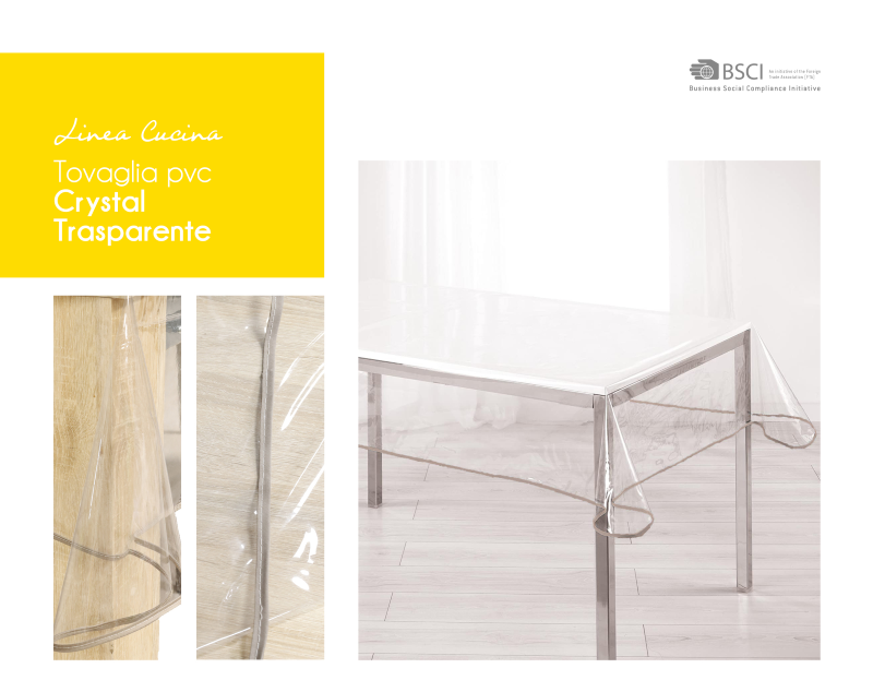 TOVAGLIA PVC CRYSTAL TRASPARENTE CM140X
