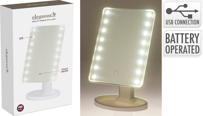 SPECCHIO TRUCCO C/LED USB CM26X11