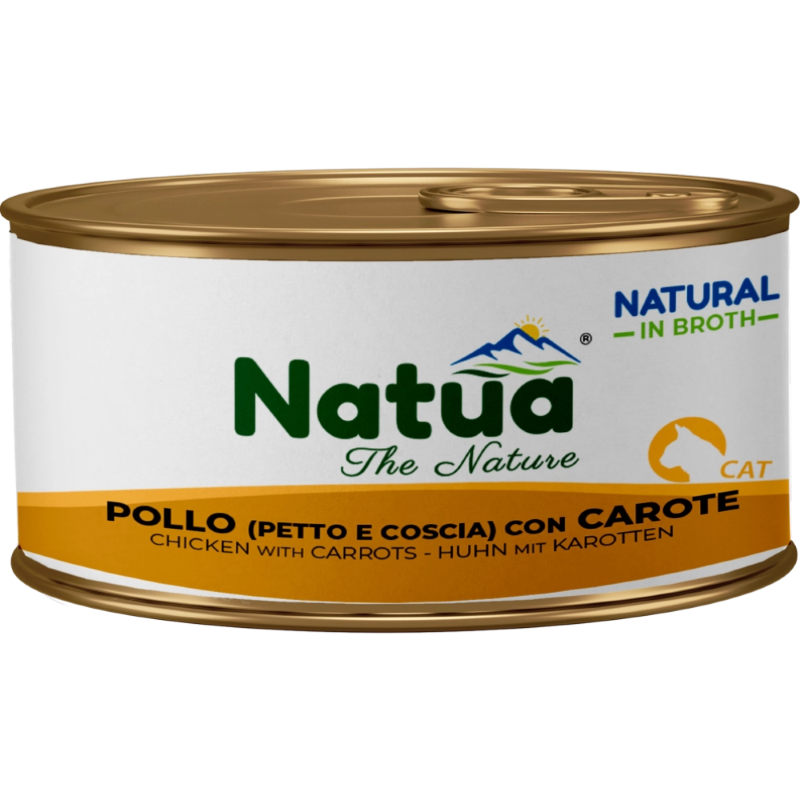 CIBO BRODO BROTH PER GATTI LATTINA G.85 - POLLO E CAROTE