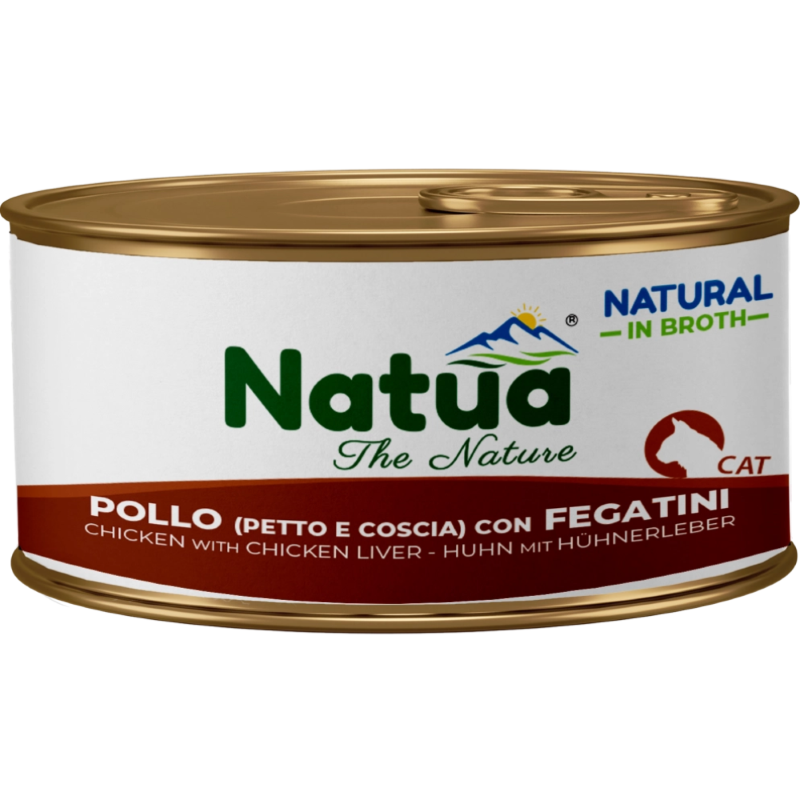 CIBO BRODO BROTH PER GATTI LATTINA G.85 - POLLO E FEGATINI