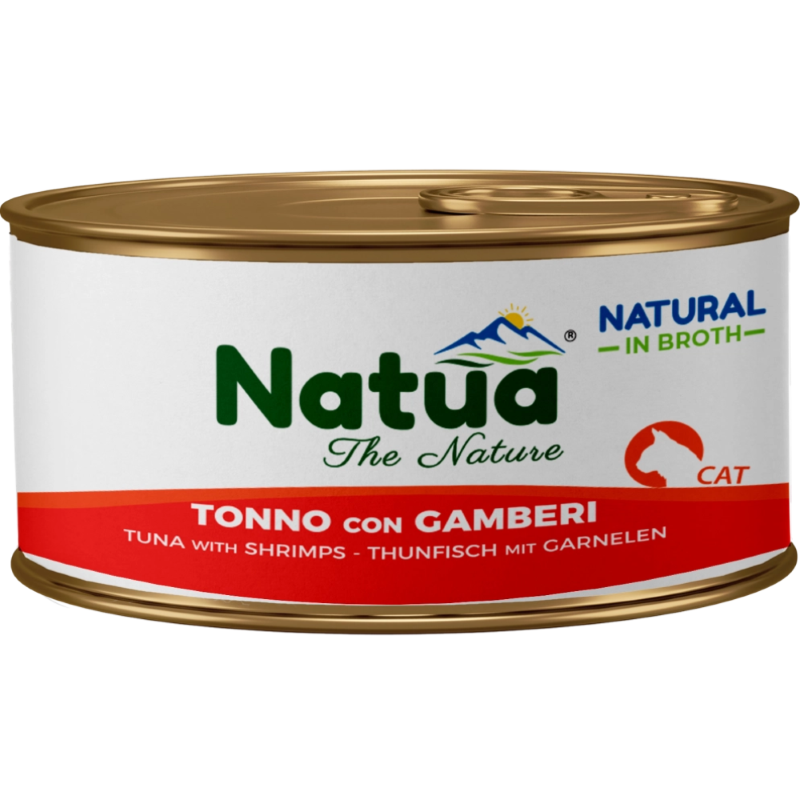 CIBO BRODO BROTH PER GATTI LATTINA G.85 - TONNETTO E GAMBERETTI
