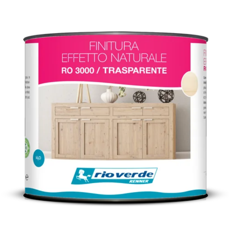 FINITURA ALL' ACQUA PER LEGNO LT. 0,500 - RO 3000 TRASPARENTE