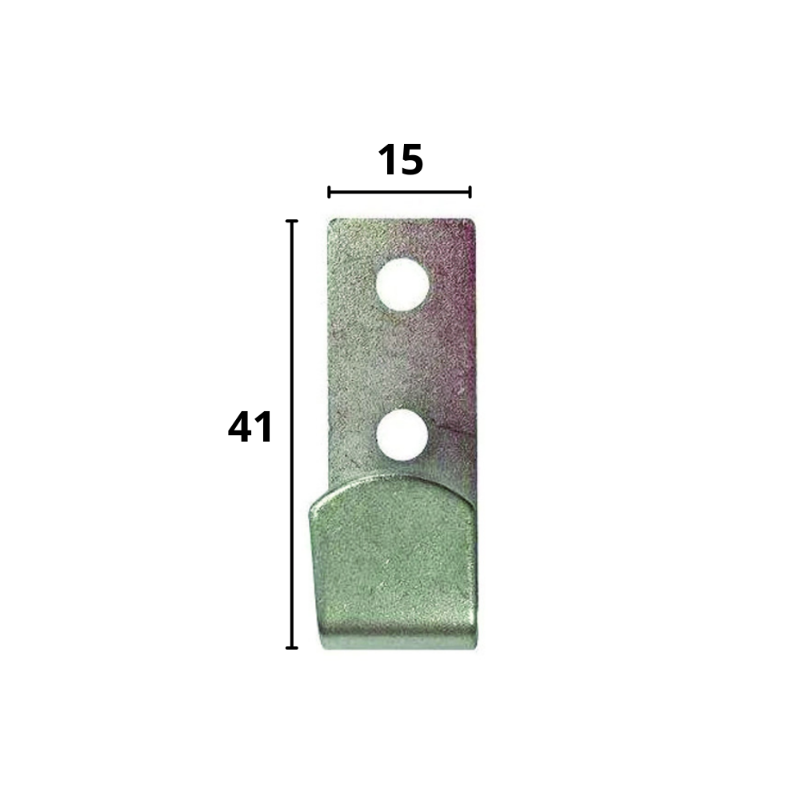 GANCI PER TELO FUNE CAVO IN ACCIAO ZINCATO- mm.15x41 lunghezza - conf.pz.2 in blister