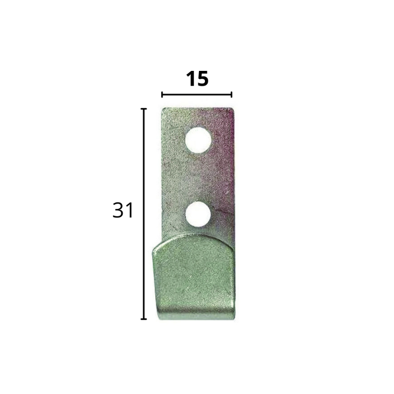 GANCI PER TELO FUNE CAVO IN ACCIAO ZINCATO- mm.15x31 lunghezza - conf.pz.2 in blister