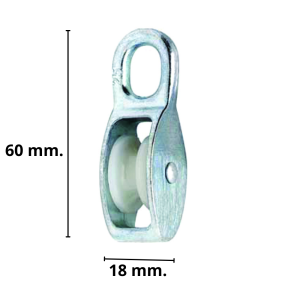 CARRUCOLA SINGOLA FISSA IN ACCIAIO NICHELATO- ø mm.60