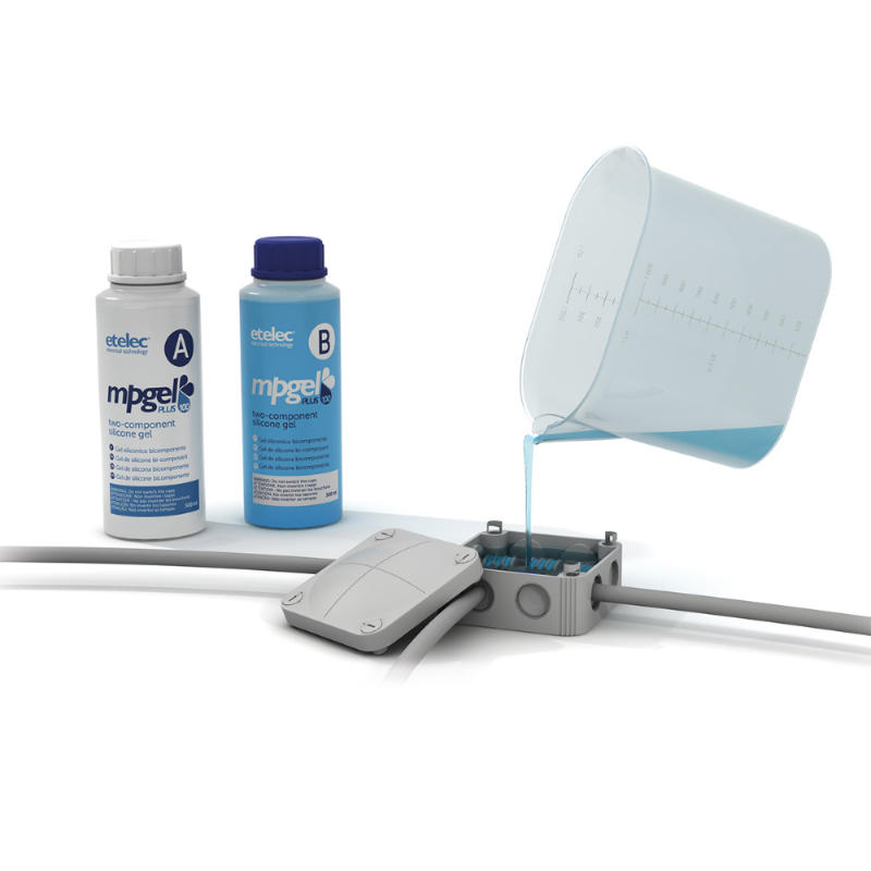 GEL BICOMPONENTE ISOLANTE PER CONTATTI ELETTRICI IN FLACONI ETELEC MP0100 - LT.1